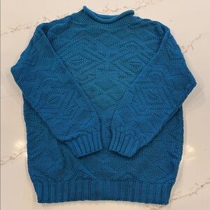 Vintage Sheridan Square Women’s Knit Crewneck Sweater in Teal